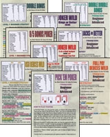 Video Poker Strategy Cards Set of Nine